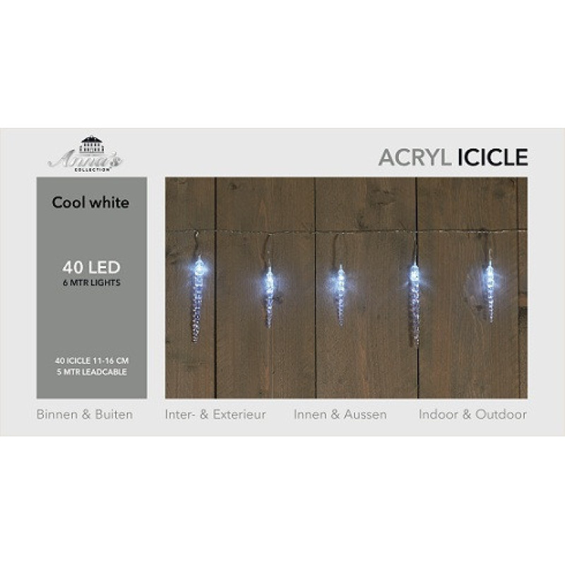 Гирлянда Сосульки, 11 м. Annas Collection, холодный белый (897963163)