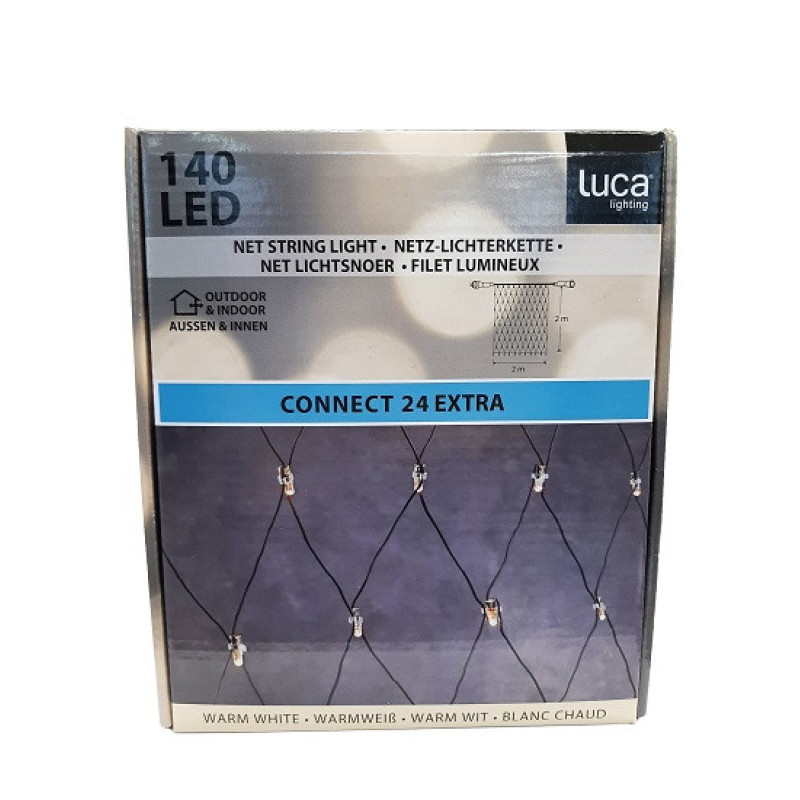 Гирлянда 2х2 м., Сетка Luca Lighting, цвет теплый белый (1518351059)
