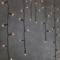 Гирлянда соединительная "Бахрома" черная, "Luca Lighting", 3х0.4 м, теплый белый (1518357855)