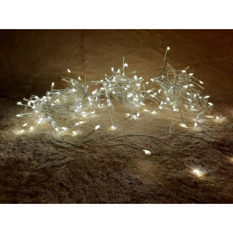 Гирлянда-кластер, серебряная струна, 15 м, Luca Lighting, теплый белый (1528724591)