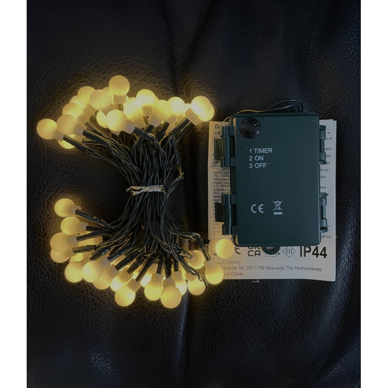 Гирлянда Змейка-шарики, Luca Lighting, 3,9 м, 48 LED теплый белый (2028506686)