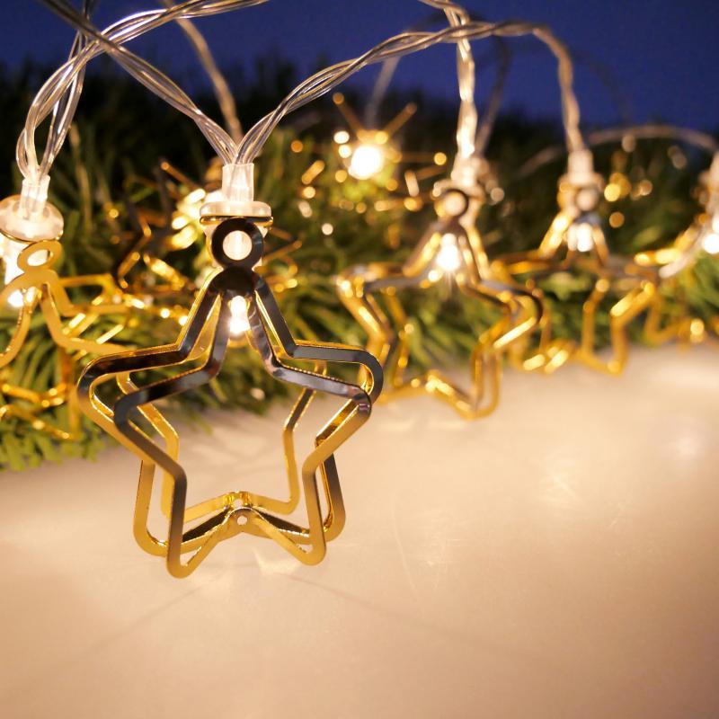 Гирлянда-струна «Звезды 3D» Chomik, 1,65 м, 10 LED теплый белый (2423098831)