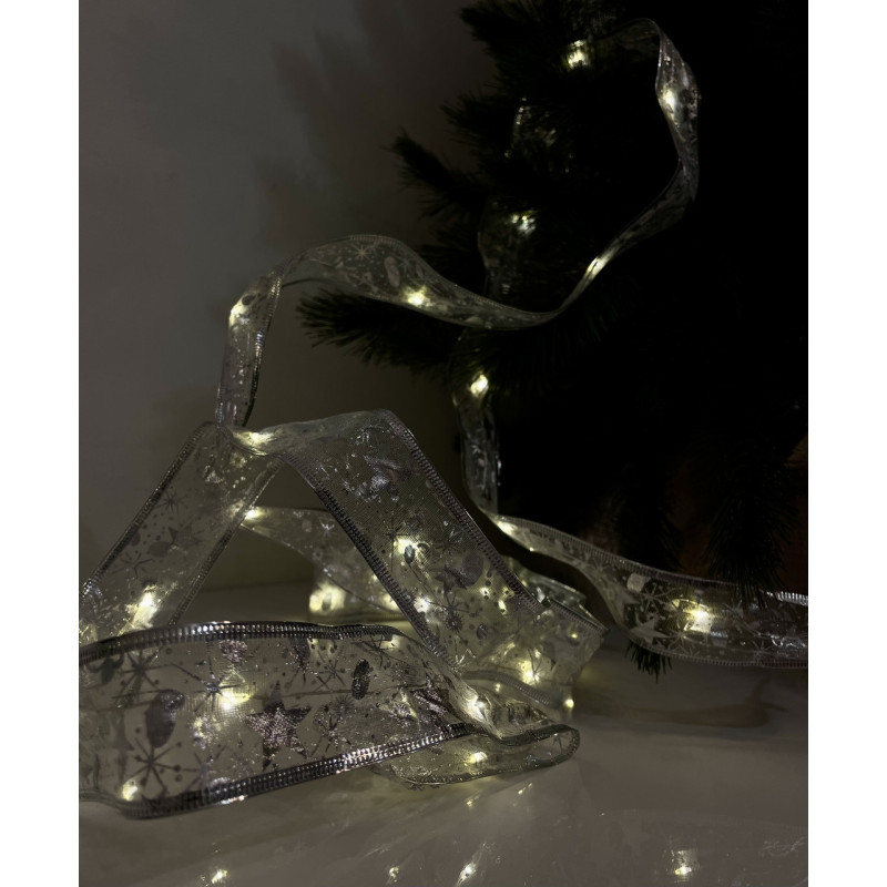 Гирлянда-лента серебристая Chomik, 5,2 м, 50 LED теплый белый (2423497602)