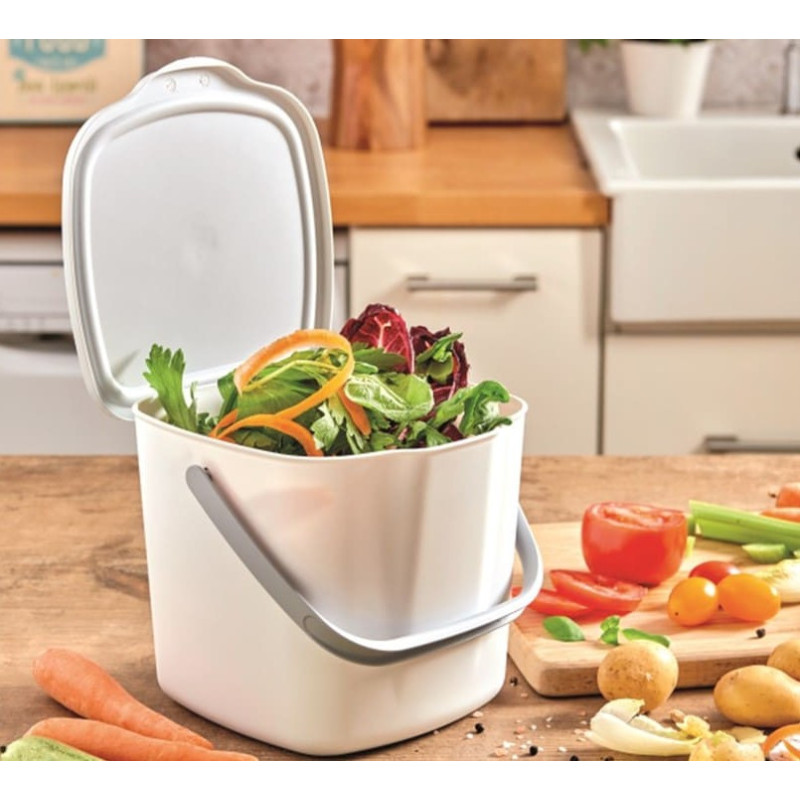 Контейнер для мусора с крышкой и ручкой Snips Kitchen Compost Bin, 3 л, белый (2594990010)