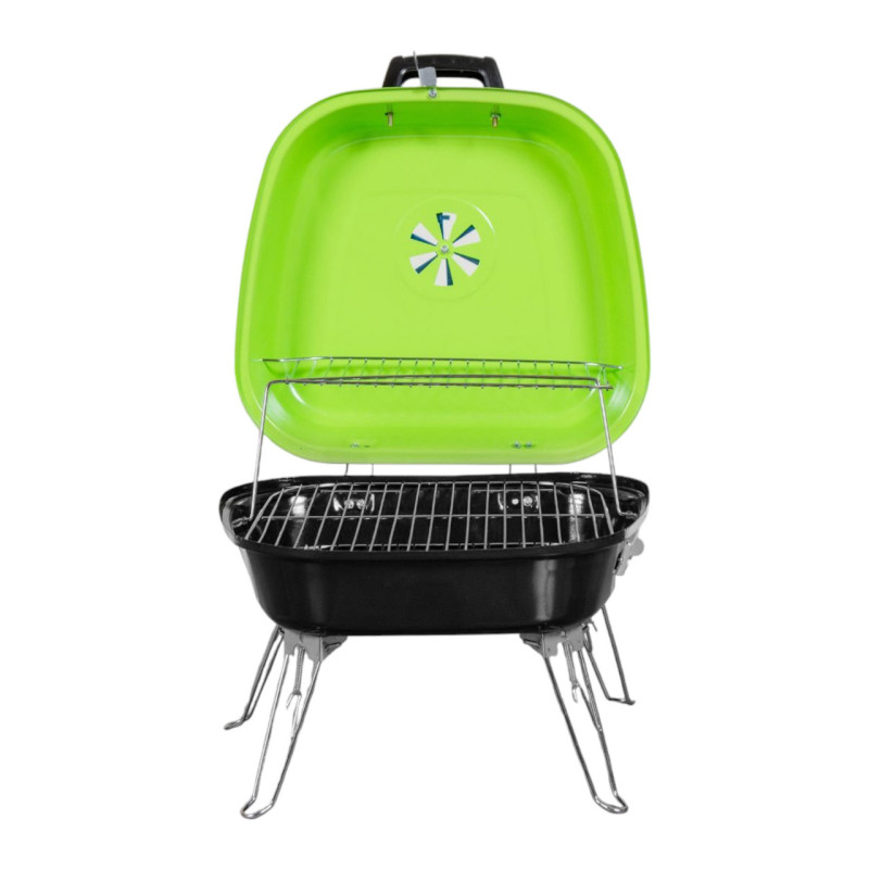 Гриль угольный портативный Time Eco ТЕ-22024, черно-зеленый (2614236615)