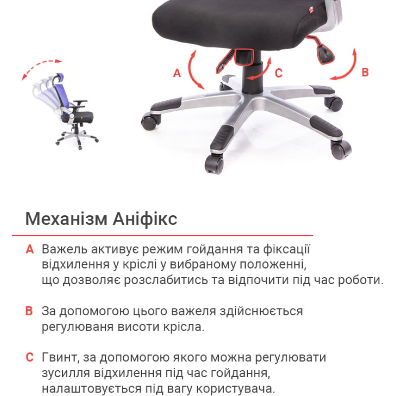 Кресло Прима PL HR ANF Синий (Черный/Синий) (10481)