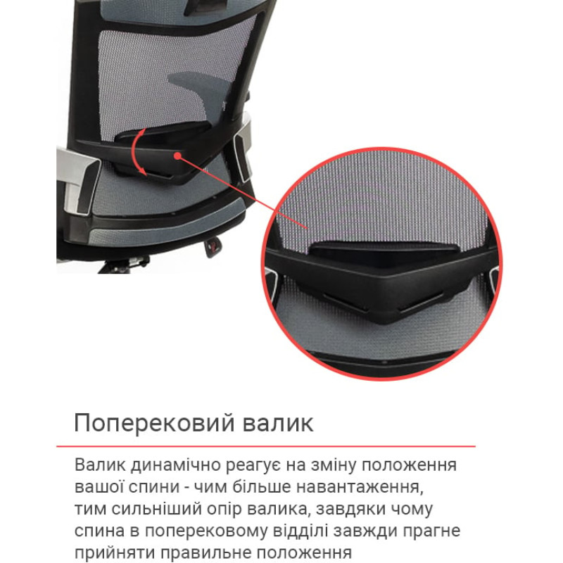 Кресло Прима PL HR ANF Серый (Черный/Серый) (8173)