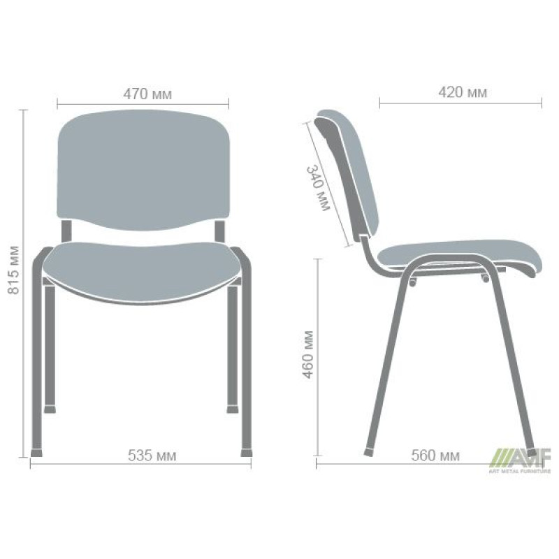 Стілець із чорний Кожзам чорний (A011047)