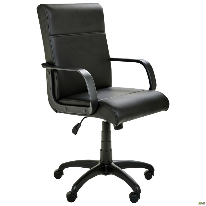 Крісло Фаворит Пластик на механізмі качання Кожзам чорний (A032082)