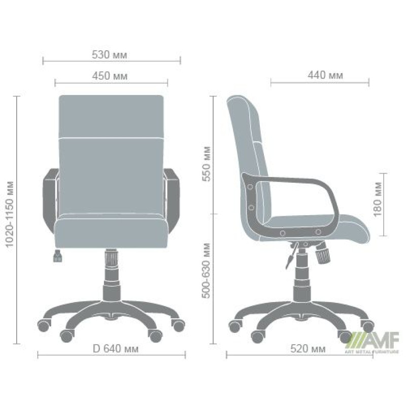 Крісло Фаворит Пластик на механізмі качання Кожзам чорний (A032082)