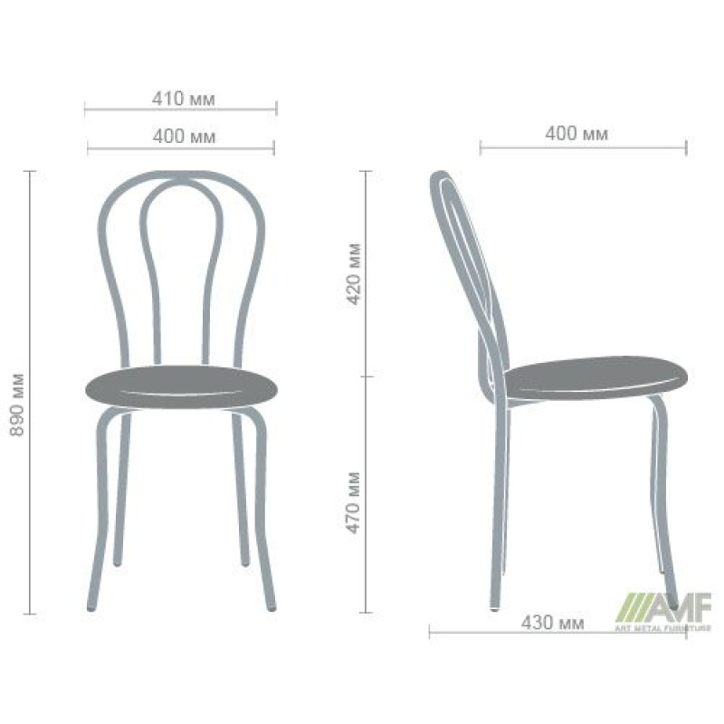 Стілець Тюльпан хром Кожзам чорний (A050153)