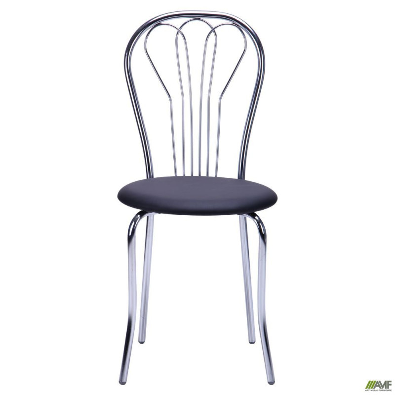 Стілець Ванесса хром Кожзам чорний (A050197)