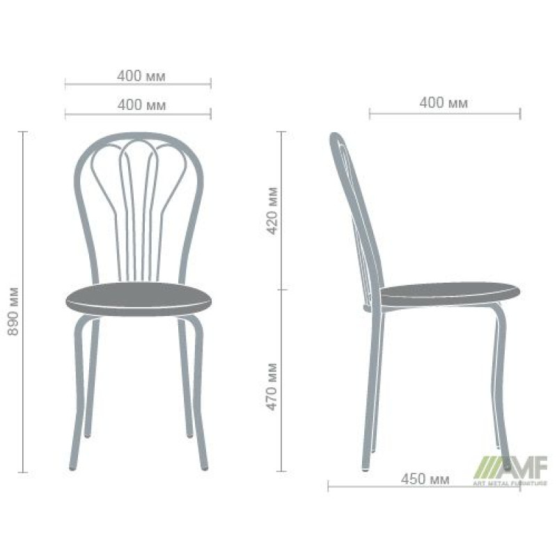 Стілець Ванесса хром Кожзам чорний (A050197)