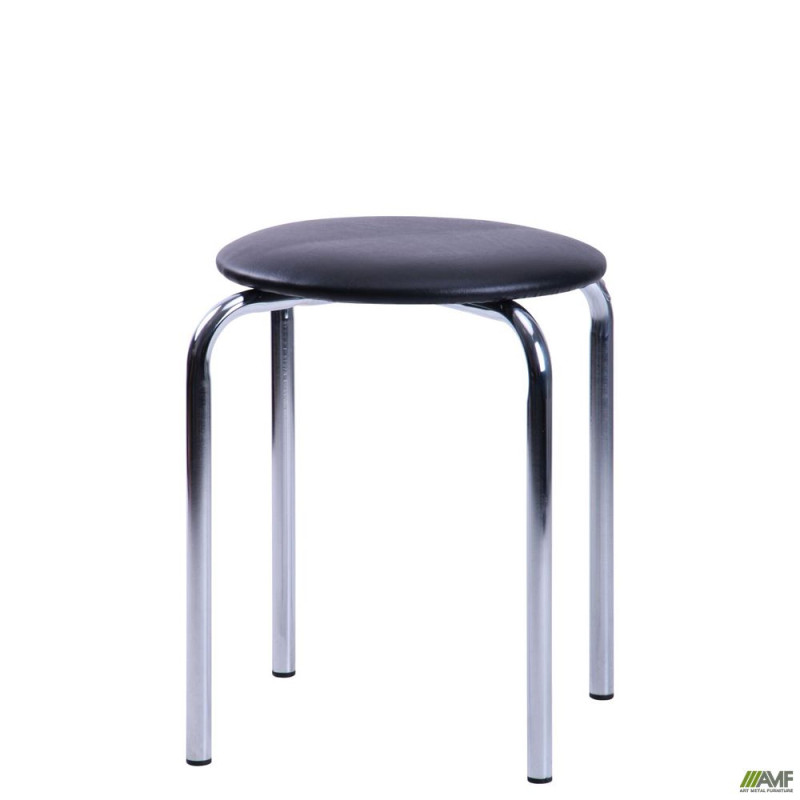 Табурет Софи хром Кожзам черный (A050988)