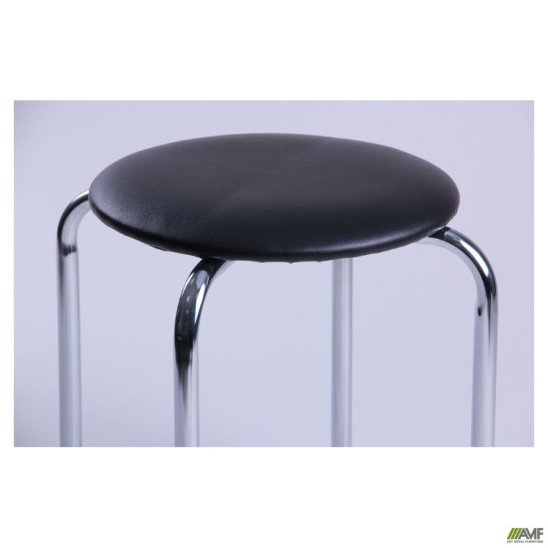Табурет Софи хром Кожзам черный (A050988)