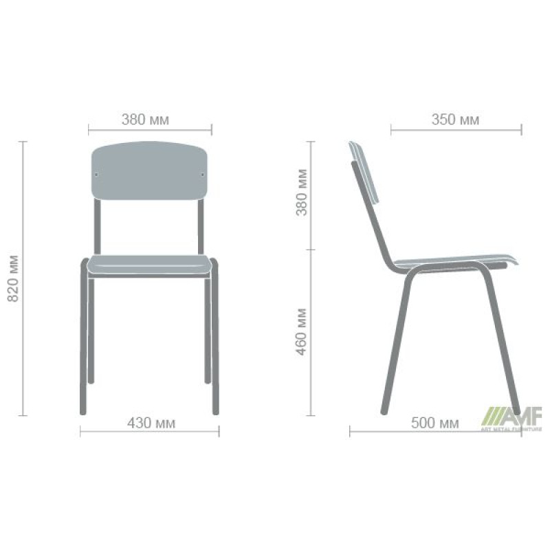 Стул Ученический №6 черный лак бук (A110043)
