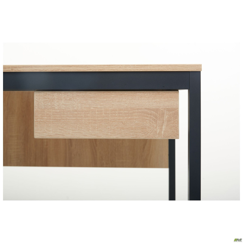 Стіл Осло з ящиком (1187х600х750) чорний графіт, Дуб Сонома (A216533)