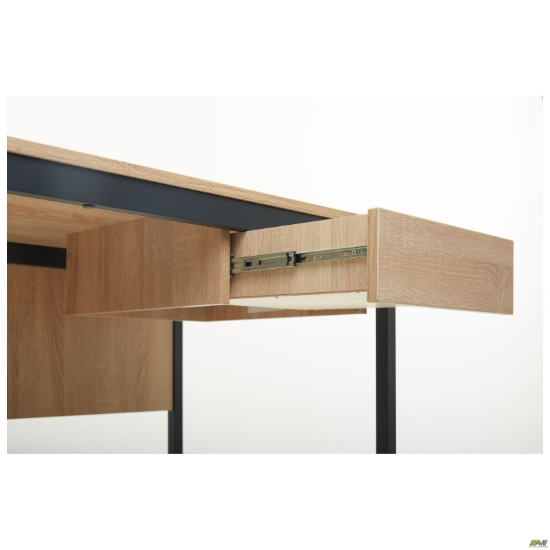 Стіл Осло з ящиком (1187х600х750) чорний графіт, Дуб Сонома (A216533)