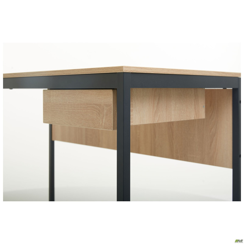 Стіл Осло з ящиком (1187х600х750) чорний графіт, Дуб Сонома (A216533)