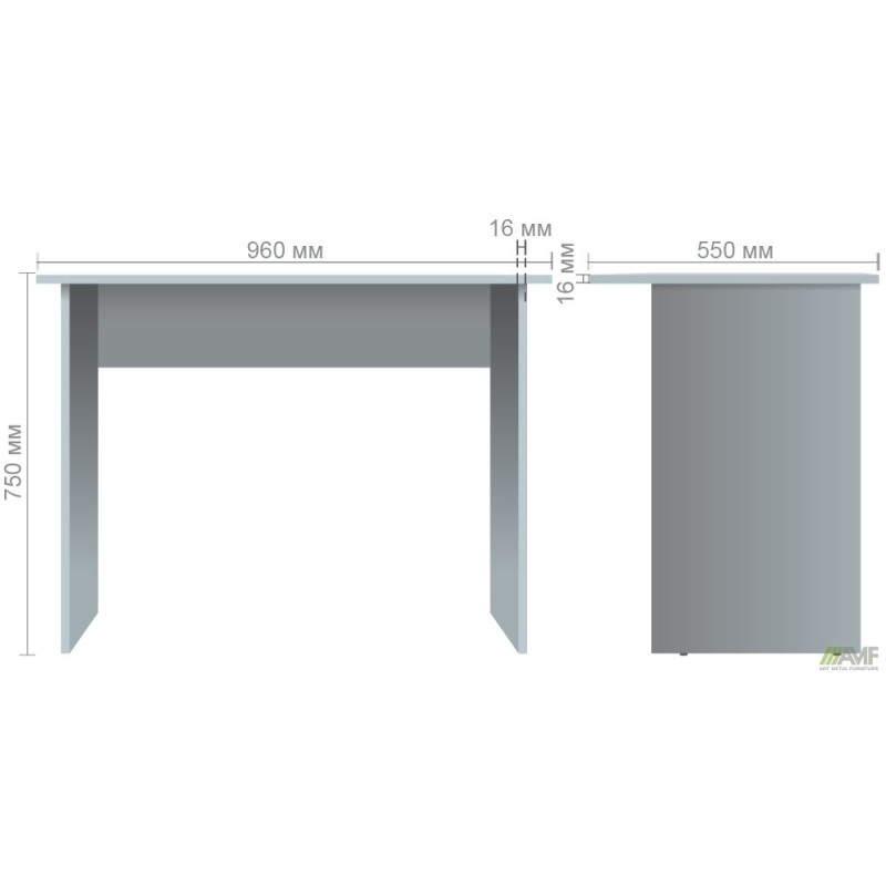 Стіл письмовий ОМ-100 (960х550х750Н) Дуб Сонома (A217296)
