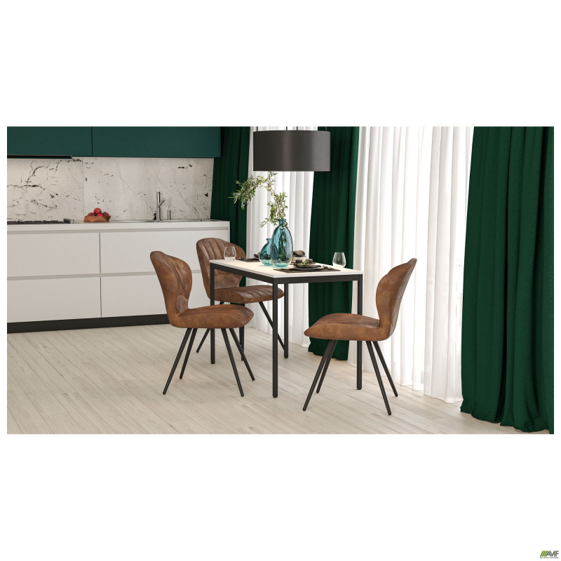 Стол Турин разборный (1187х600х750H) черный графит/белый (A217740)