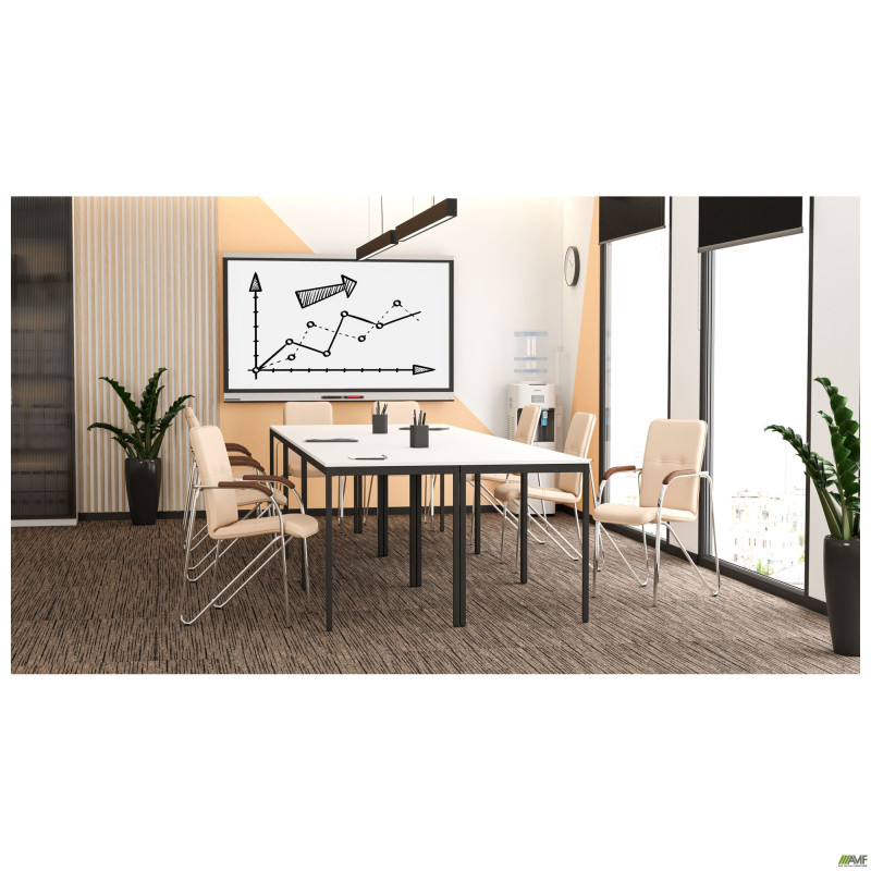 Стол Турин разборный (1187х600х750H) черный графит/белый (A217740)