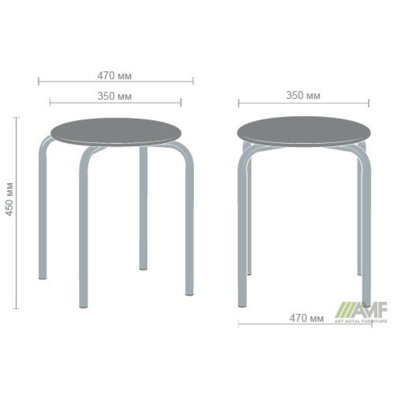 Табурет Софи хром Кожзам серый (A218670)