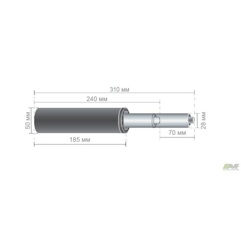 Пневмопатрон 50*185 Хром (ДКУ) (A218995)