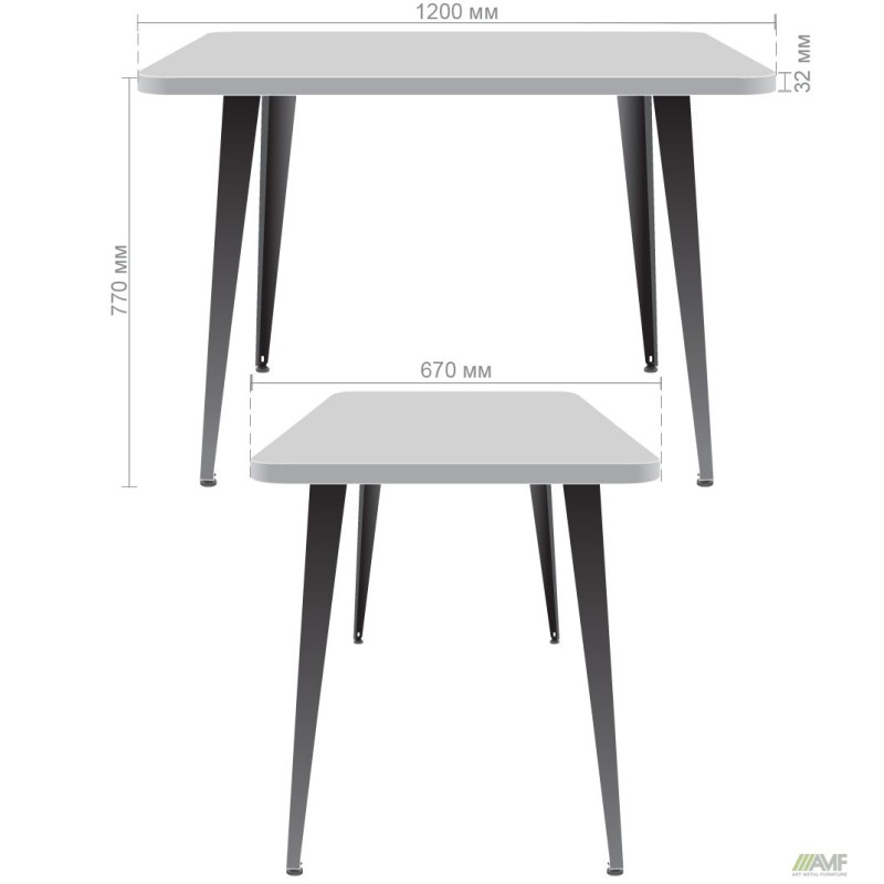 Стол Cherry 1200 (1200х670хН770) черный графит/Дуб Ливорно (A221118)