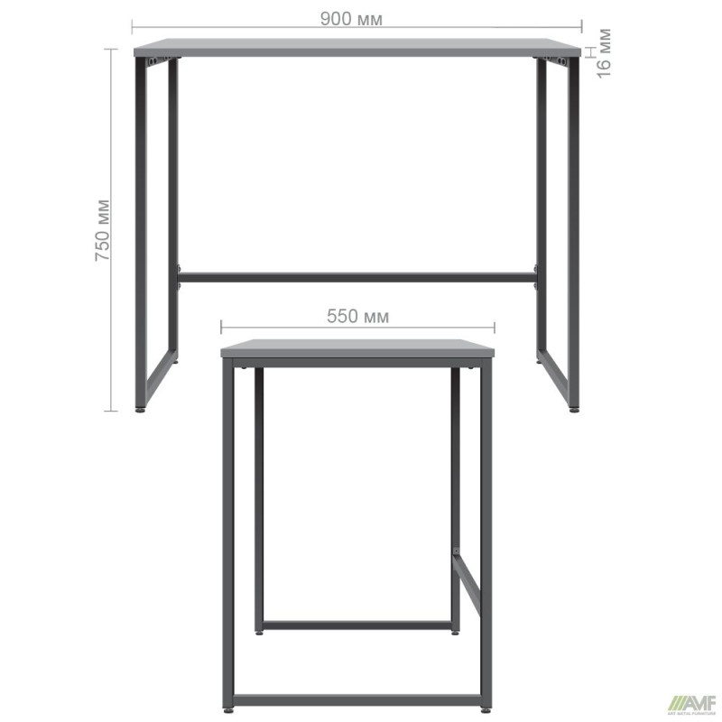 Стол компьютерный Asti AS900 (900х550х750Н) черный/Антрацит (A221329)
