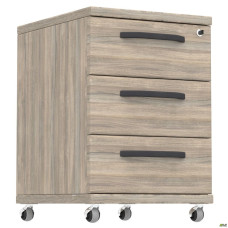 Тумба мобільна SIG-406 (420х420х630мм) Ручки Чорний/В'яз Ліберті Димчастий (A273003)