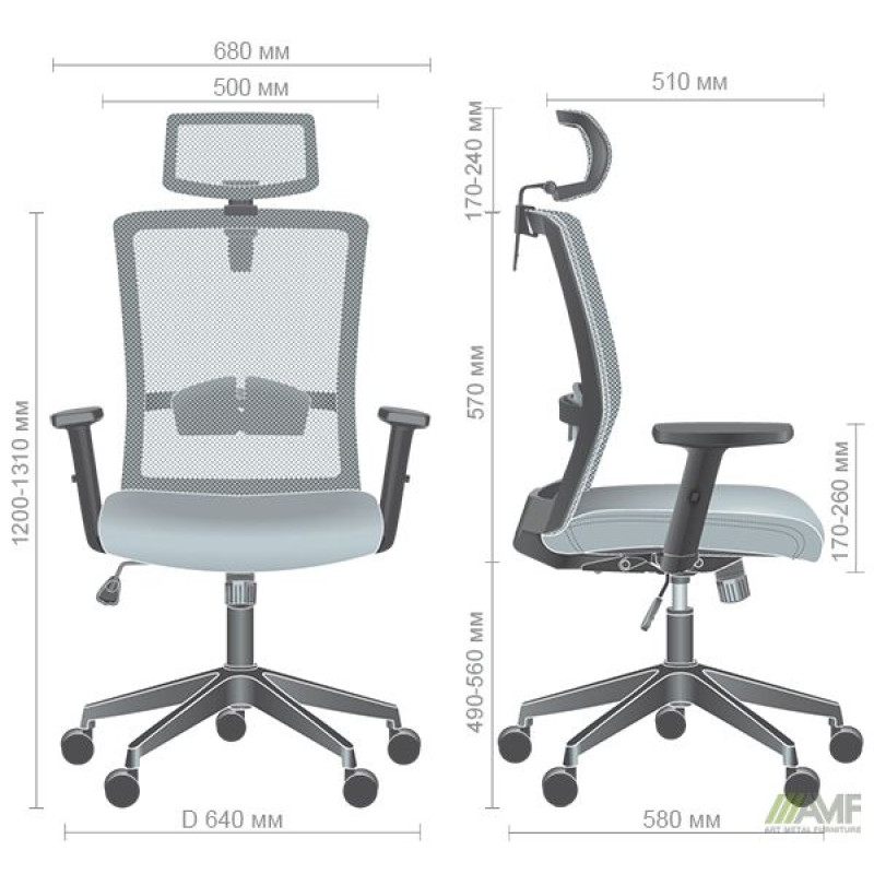 Крісло Uran Black HR сидіння Нест-01 чорна/спинка Сітка SL-00 чорна (A297843)