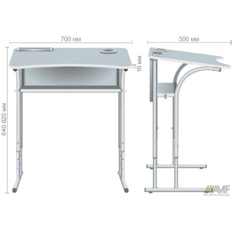 Парта шкільна одномісна регульована 3-6 р.р. R оранж (A544828)