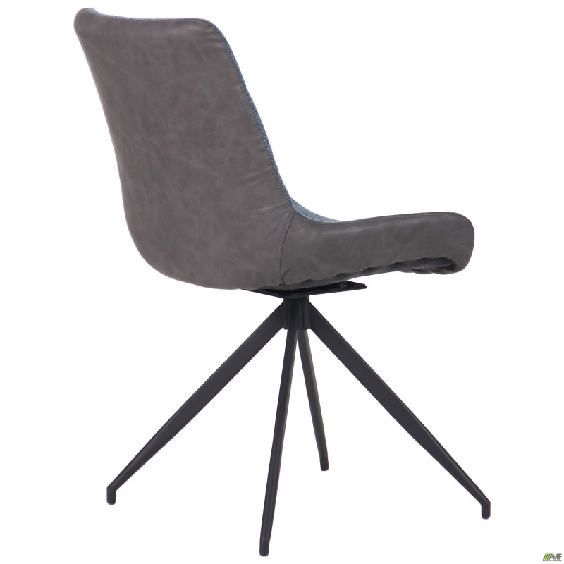 Стілець поворотний Aurora чорний/меланж океан (A545805)