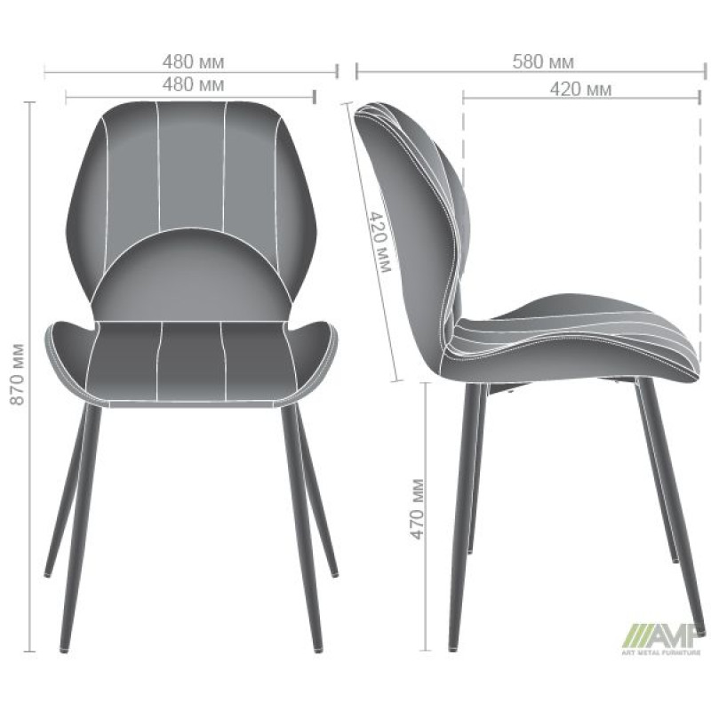 Стул Astra черный/вельвет синий (A553528)