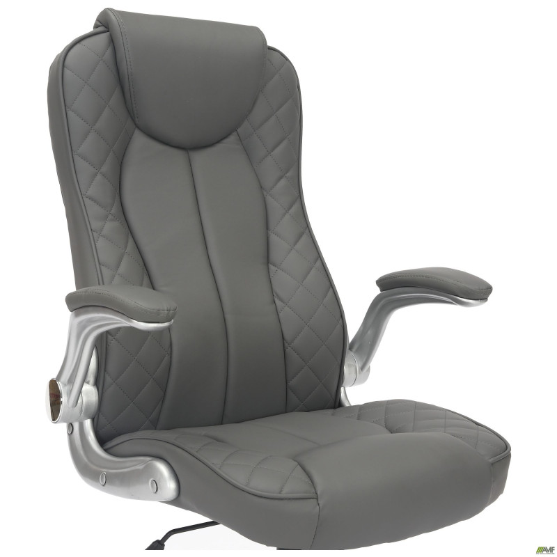 Кресло руководителя Parker кожзам серый (A555316)