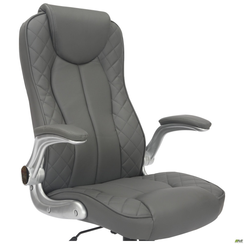 Кресло руководителя Parker кожзам серый (A555316)