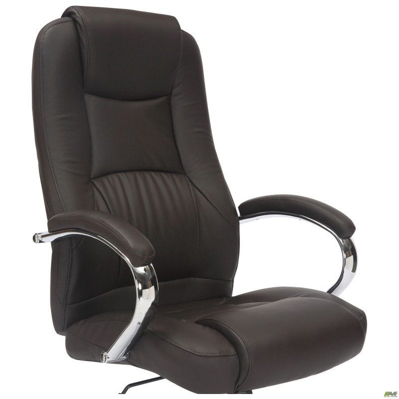 Кресло Mustang-Ch хром НВ, механизм Anyfix, кожзам коричневый (A555324)