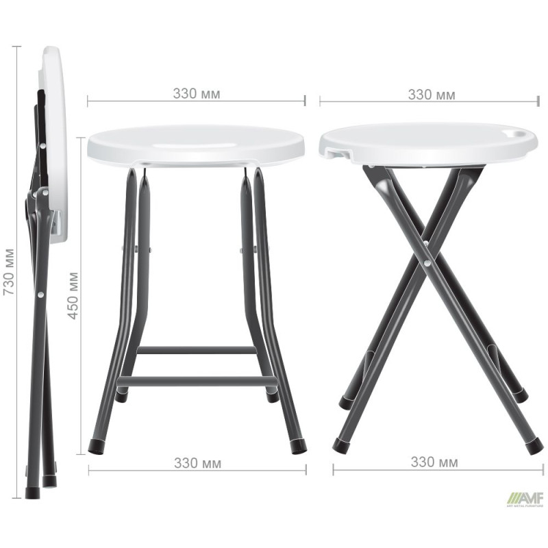 Табурет складаний Seat пластик чорний (A555368)