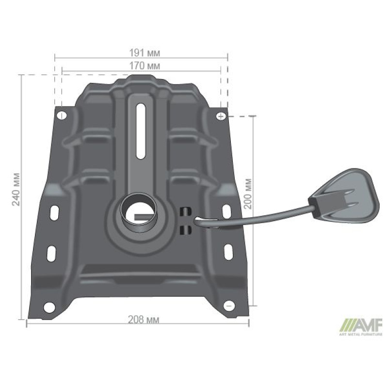 Піастра з важелем чорна + лапка (A88815)
