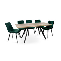 Стол Метрополь (120+40*80), черный/искусственный шпон MDF (А0056311)