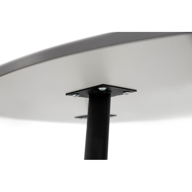 Стіл Слот D-90,УФ мармур сірий /чорні ноги (А0060208)