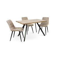 Стіл Метрополь, (120*80), чорний/штучний шпон MDF (А0056310)