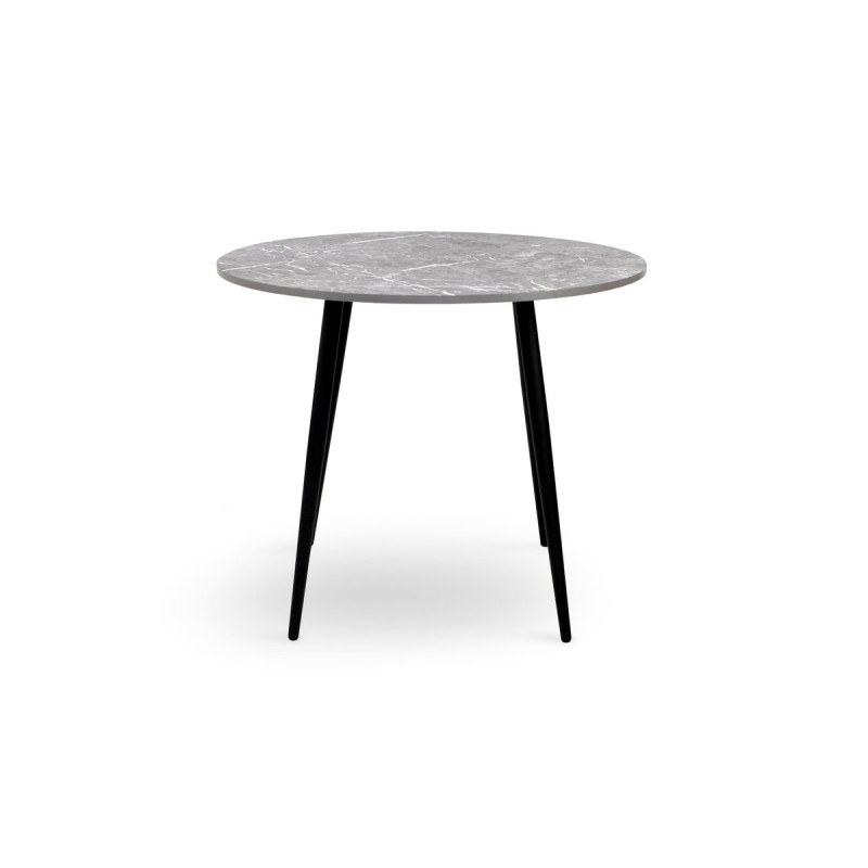 Стіл Слот D-90,УФ мармур сірий /чорні ноги (А0060208)