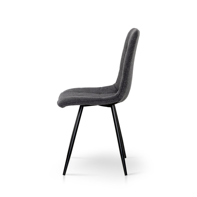 Стул ФРЕШ (круглый) черный/букле темно серая (А0057509)