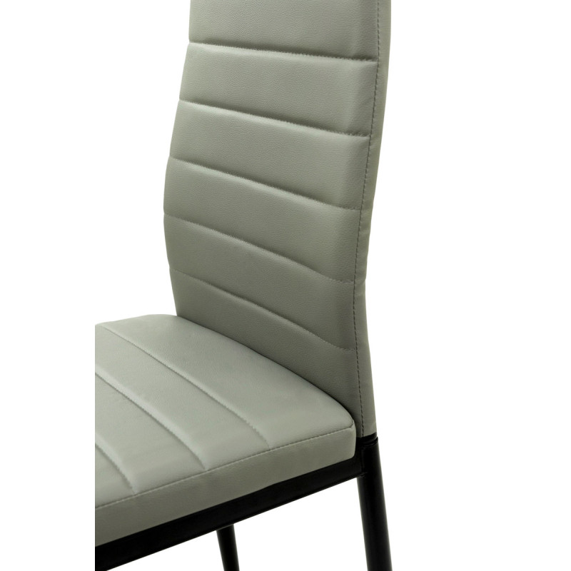 Стул Рио, черный/кожзам светло-серый (А0056266)