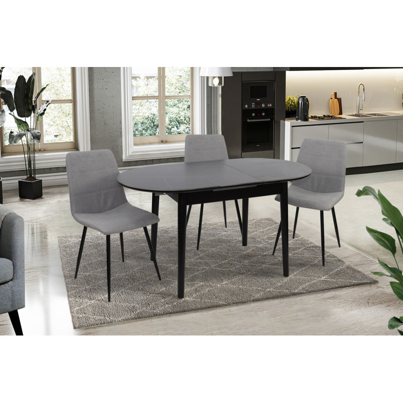 Стіл Тітан XS-1309, 110/140*75, чорний/керам чорна (А0055975)