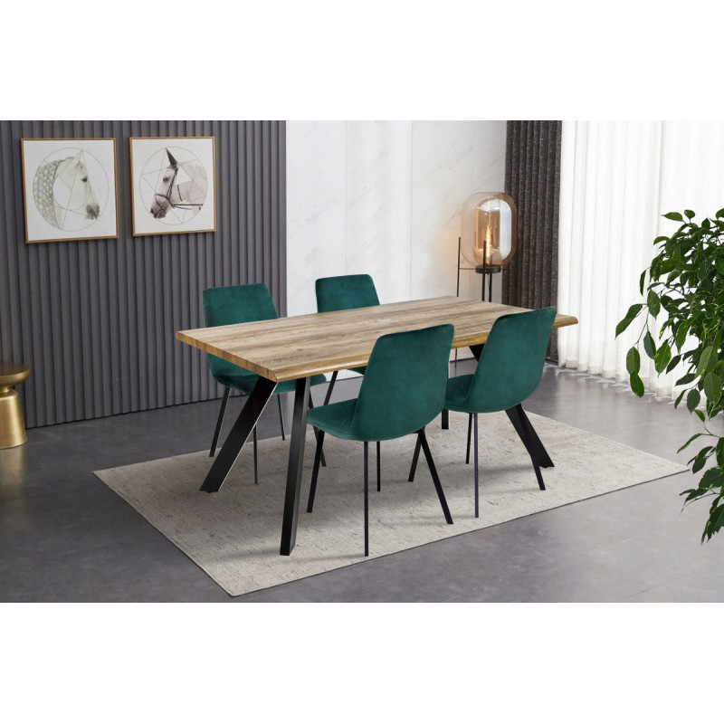 Стіл Метрополь, (160*90), чорний/штучний шпон MDF (А0054748)