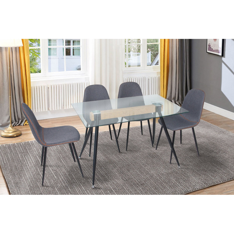 Стіл Ешлі XS-1263, (120*80), чорний/термодрук (А0050895)