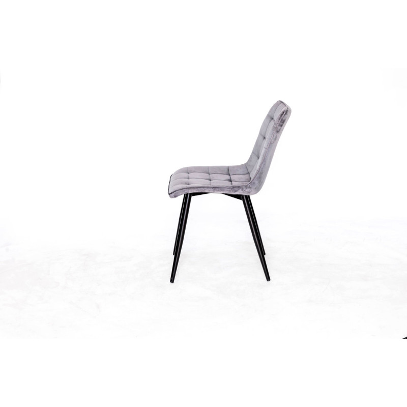 Стул Вилли черный/велюр серый (А0054750)